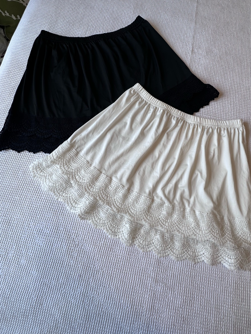Slip Skirts -Set of Two, Black and White NWT